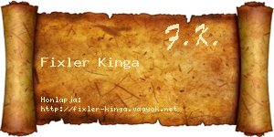 Fixler Kinga névjegykártya