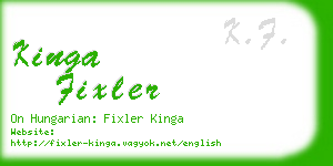 kinga fixler business card